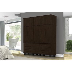 Roupeiro Triplex Guarda Roupas Roma Casal 11 Portas Capucino SAO MIGUEL