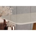 Ver imagem 4 de Mesa de Sala Jantar Olivia Sc121 C/ Tampo Madeirado C/ Vidro Curvo 200x90cm Nature/off White - Henn