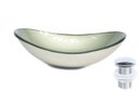 Ver imagem 1 de Combo 2 em 1 - Cuba de Vidro Oval 55cm Veneza + Válvula Beirute-champagne
