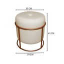 Ver imagem 3 de Puff Decorativo Redondo para Sala Argola Serena Bege:bronze/veludo