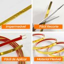 Ver imagem 3 de Fita Metalizada Auto Colante Pvc 6,5mm P Decoração de Móveis e Paredes Dourado 5m