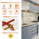 Ver imagem 4 de Fita Metalizada Auto Colante Pvc 6,5mm P Decoração de Móveis e Paredes Dourado 5m