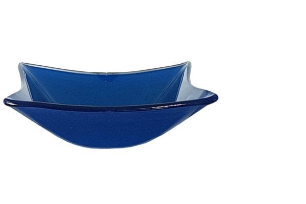 Combo 2 em 1 - Cuba de Vidro Quadrada 35 Cm Sorrento + Válvula Beirute-azul Escuro - 1