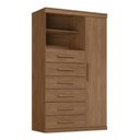 Ver imagem 4 de Cômoda Multiuso 1 Porta 6 Gavetas Maraba 1.6 Jatoba Santos Andirá