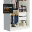 Ver imagem 6 de Guarda-Roupa Solteiro Madesa Tokio 2 Portas de Correr com Espelho 2 Gavetas Branco/Preto Cor:Branco/