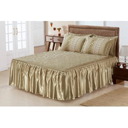 Colcha Roma Re9casa Casal Queen 05 Peças - Cor Prata - 1 Colcha Roma Re9casa Casal Queen 05 Peças - Cor Prata - 1