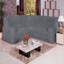 Ver imagem 1 de Capa de Sofá de Canto Dodigo Tecido Malha Gel 01 Peça - Cinza