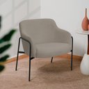 Ver imagem 2 de Kit 02 Poltronas Decorativas Jade Base Aço Preto Bouclé Marrom Claro - Nexta Casa