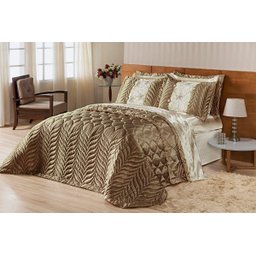 Kit Cobre Leito Sedução Re9casa Casal Queen 07 Peças - Cor Ouro Velho - 1