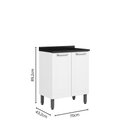 Ver imagem 2 de Gabinete Cozinha Aço com Tampo para Cozinha Compacta 70 Cm -bertolini