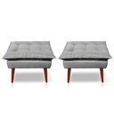 Ver imagem 1 de Kit 2 Puff Decorativo Opala Pés Palito Casa da Poltrona Cinza Claro