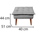 Ver imagem 4 de Kit 2 Puff Decorativo Opala Pés Palito Casa da Poltrona Cinza Claro