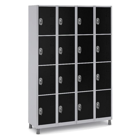 Armário Guarda Volume Aço 16 Portas de Qualidade Cor:preto