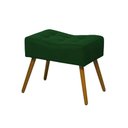 Ver imagem 3 de Kit Poltrona Decorativa Aurora + 1 Puff Retangular Suede Verde Pés Madeira Ms Decor