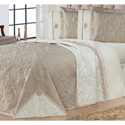 Kit Cobre Leito Topázio Re9casa Casal Super King 05 Peças Dupla Face - Cor Fendi - 3