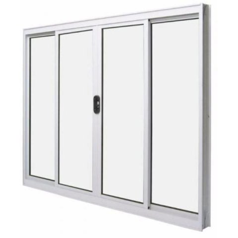 Janela de Correr Alumínio Branco 04 Folhas Classic - 100x100