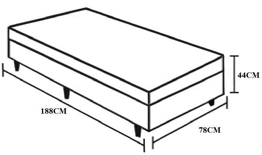 Cama Box Baú Solteiro Sintético Cinza com 78cm de largura | MadeiraMadeira
