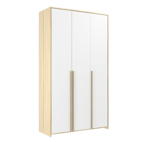 Guarda-Roupa Infantil MDF 3 Portas Modulado Bege/Branco/Nature