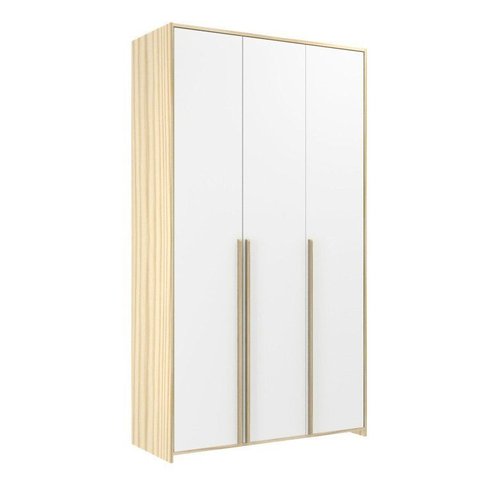 Guarda-Roupa Infantil MDF 3 Portas Modulado Bege/Branco/Nature