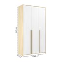 Ver imagem 2 de Guarda-Roupa Infantil MDF 3 Portas Modulado Bege/Branco/Nature