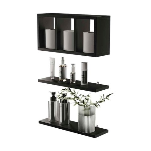 Nichos Prateleiras Decorativas Provença 40cm Preto para Banheiro