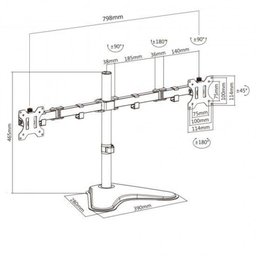 Suporte Para 2 Monitores De Mesa T1224n - 2