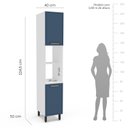 Ver imagem 3 de Armário Paneleiro 40cm com 2 Portas e 2 Nichos 250026 Amara Politorno Moveis