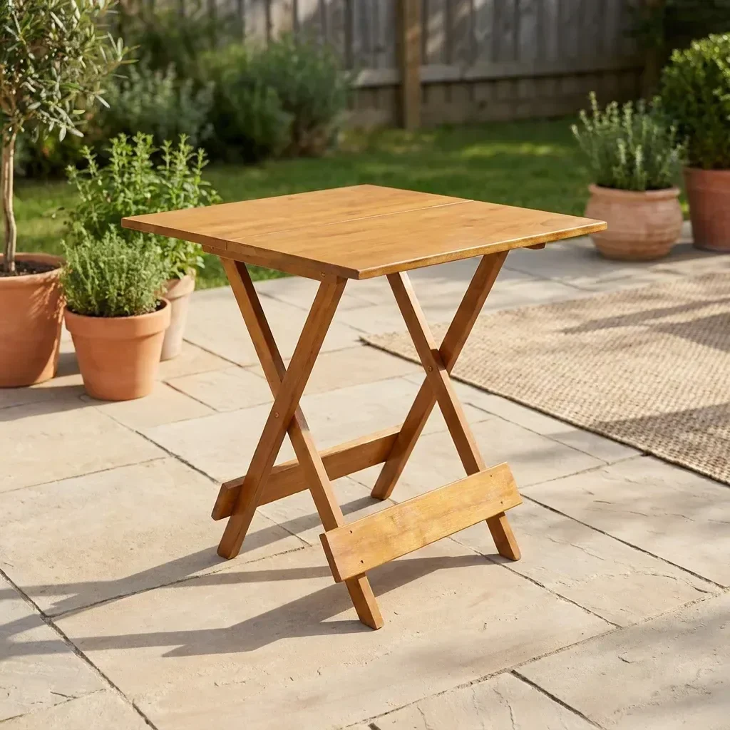 Mesa Dobrável 70x70cm em MDF Ultra Plus Mel Amarelo