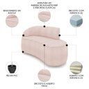 Ver imagem 3 de Sofá 2 Lugares para Sala 140cm Orgânico Wendi Boucle Rose I01 - Mpozenato