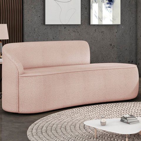 Sofá 2 Lugares para Sala 140cm Orgânico Wendi Boucle Rose I01 - Mpozenato