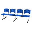 Ver imagem 1 de Cadeira Longarina PLÁSTICA 4 Lugares Cor Azul - REALPLAST - 33008