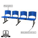 Ver imagem 3 de Cadeira Longarina Plástica 4 Lugares Cor Azul - Realplast - 33008