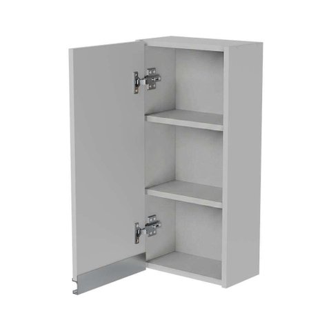Armário para Lavanderia 1 Porta 2 Prateleiras MDP 30cm Branco Mercado Das Prateleiras