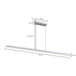 Pendente Linear 120cm 32w 4000k Branco Fosco Lumier Lumi35 Lu34037-br - 4
