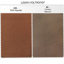 Ver imagem 5 de Cadeira de Jantar Mila Base Aço Ouro Fosco Corano Marrom/Linho Terracota - CasaePoltrona