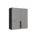 Ver imagem 1 de Armário Aéreo Modulado Fidelitá Mônaco 80cm 2 Portas Chumbo/Titânio
