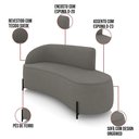 Ver imagem 3 de Sofá 3 Lugares Orgânico 180cm Pé Ferro Preto Morgan Suede Grafite D03 - D'Rossi