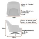 Ver imagem 4 de Poltrona Giratória 73cm Epic Veludo Preto - Sallar Home