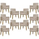 Ver imagem 1 de Kit 10 Poltronas Decorativas Mari Suede Cores Pé Palito 30 Cm Castanho