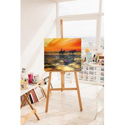 Quadro Original em Acrílico Decorativo Parede Figurativo Cavalos na Praia - 6