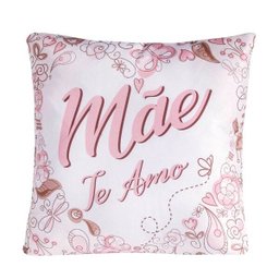 Kit Cobre Leito + Almofada Mãe Te Amo Branco/Bege Queen 05 Peças - 2 Kit Cobre Leito + Almofada Mãe Te Amo Branco/Bege Queen 05 Peças - 2