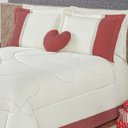 Ver imagem 2 de Kit Cobre Leito com Almofada Amore Vermelho Queen Percal 180 Fios 06 Peças
