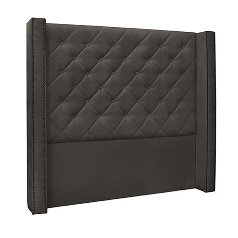 Cabeceira Decorativa King Size 2,19M Loewe Suede Cinza - Gran Belo