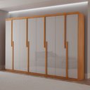 Ver imagem 1 de Guarda Roupa Casal Quioto Mdf com 8 Portas 4 Gavetas Moderna Mobília
