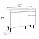 Ver imagem 2 de Balcão Gabinete de Pia 120cm sem Tampo/Cuba Virginia Branco