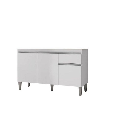 Balcão Gabinete de Pia 120cm sem Tampo/Cuba Virginia Branco
