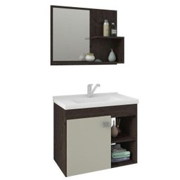 Gabinete De Banheiro 100% Mdf Lotus 55 Cm Com Espelho - Mgm - 2