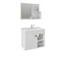 Ver imagem 2 de Gabinete Lótus Toucador de Banheiro C/ Cuba e Espelheira Branco MGM Móveis