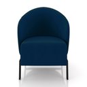 Ver imagem 2 de Poltrona Decorativa Sala de Estar Kenya Pés em Ferro Veludo Preto/azul G33 - Gran Belo