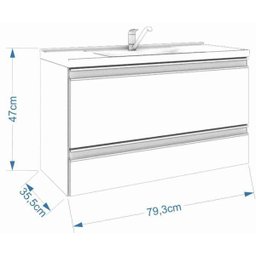 Gabinete De Banheiro 100% Mdf Treviso 79 Cm - Mgm - 8 Gabinete De Banheiro 100% Mdf Treviso 79 Cm - Mgm - 8